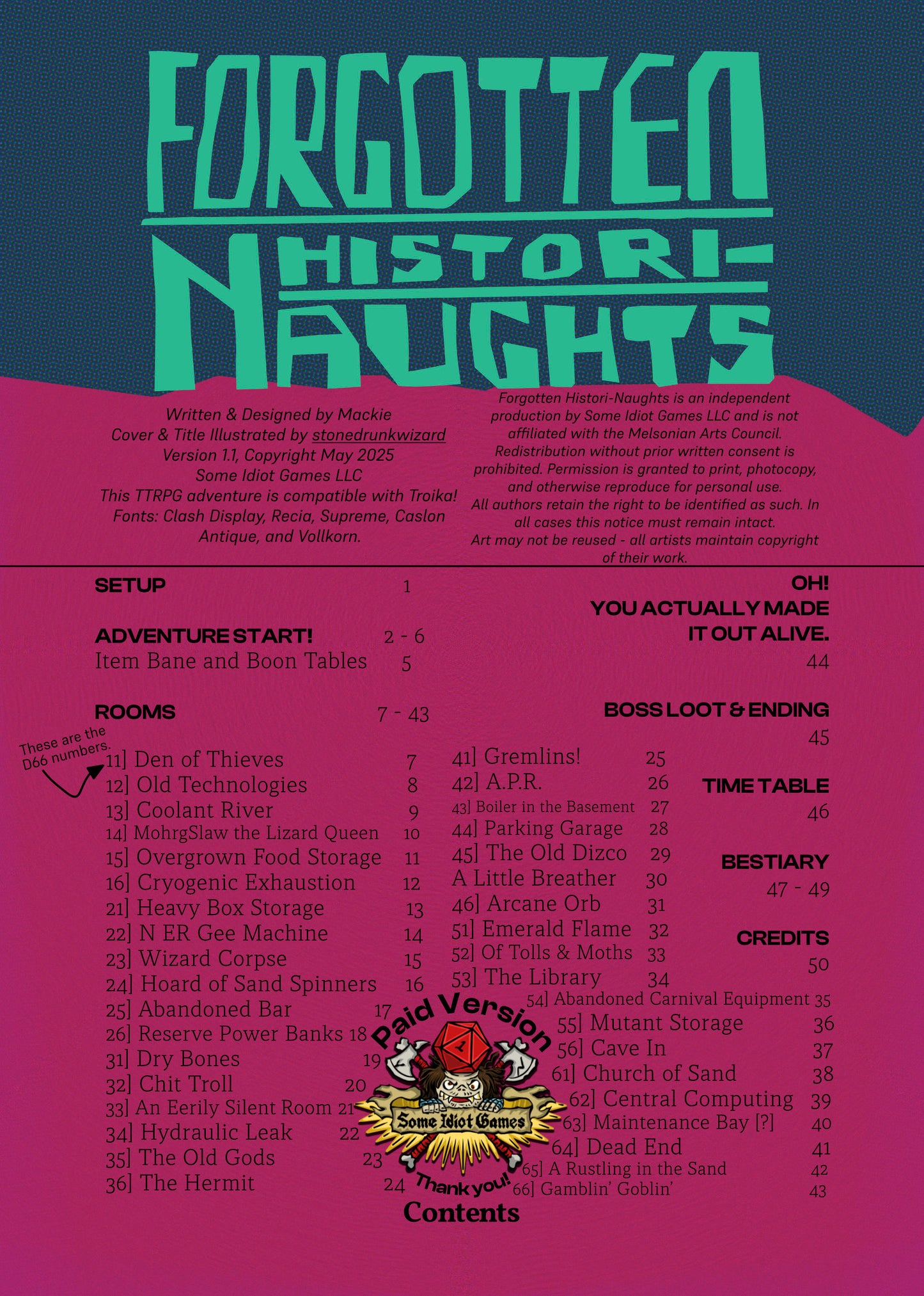 Forgotten Histori-Naughts Adventure - Digital Download